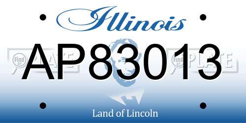 AP83013 Illinois License Plate