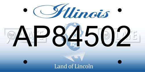 AP84502 Illinois License Plate