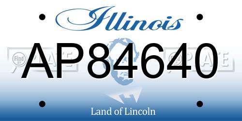 AP84640 Illinois License Plate