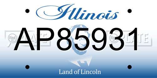 AP85931 Illinois License Plate