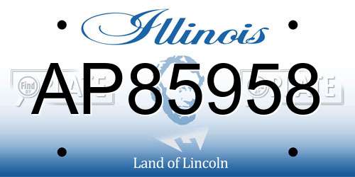 AP85958 Illinois License Plate