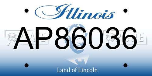 AP86036 Illinois License Plate