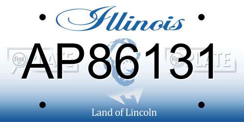 AP86131 Illinois License Plate