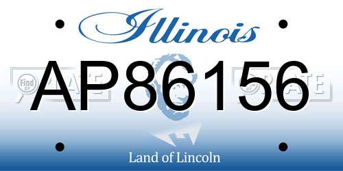 AP86156 Illinois License Plate