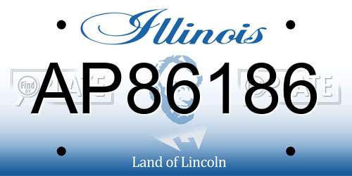 AP86186 Illinois License Plate