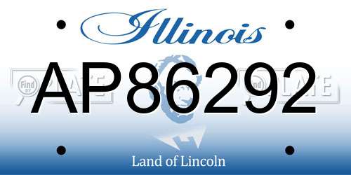 AP86292 Illinois License Plate