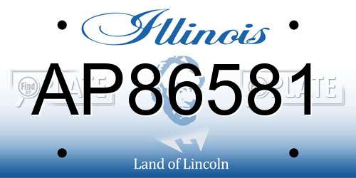 AP86581 Illinois License Plate