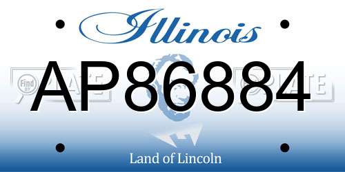 AP86884 Illinois License Plate
