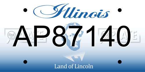 AP87140 Illinois License Plate