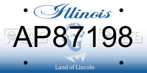 AP87198 Illinois License Plate