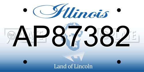 AP87382 Illinois License Plate