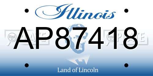 AP87418 Illinois License Plate