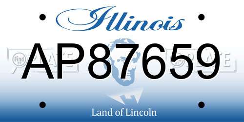 AP87659 Illinois License Plate