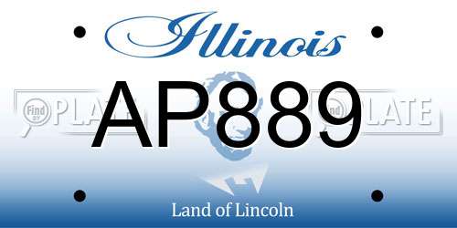 AP889 Illinois License Plate