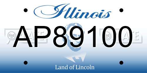 AP89100 Illinois License Plate