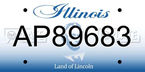 AP89683 Illinois License Plate