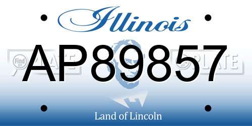 AP89857 Illinois License Plate