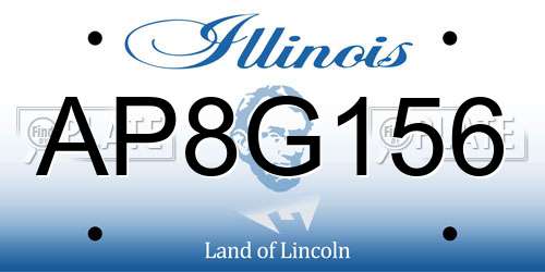 AP8G156 Illinois License Plate