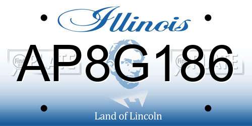 AP8G186 Illinois License Plate
