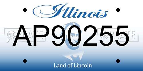 AP90255 Illinois License Plate