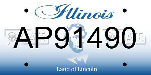 AP91490 Illinois License Plate