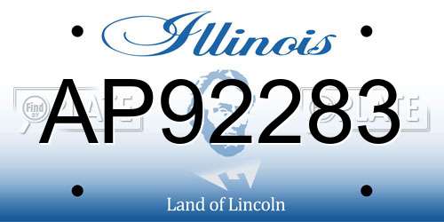 AP92283 Illinois License Plate