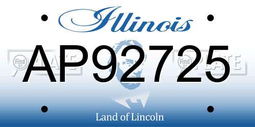 AP92725 Illinois License Plate