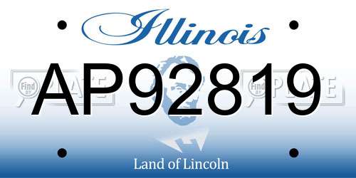 AP92819 Illinois License Plate