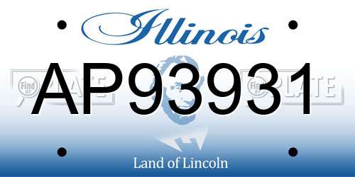 AP93931 Illinois License Plate