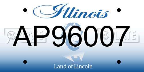 AP96007 Illinois License Plate