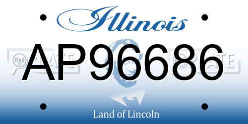 AP96686 Illinois License Plate