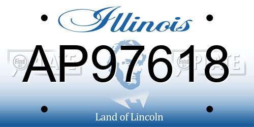 AP97618 Illinois License Plate