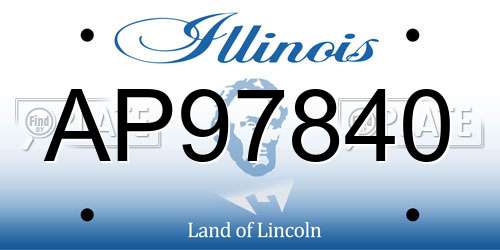 AP97840 Illinois License Plate