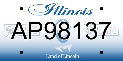 AP98137 Illinois License Plate