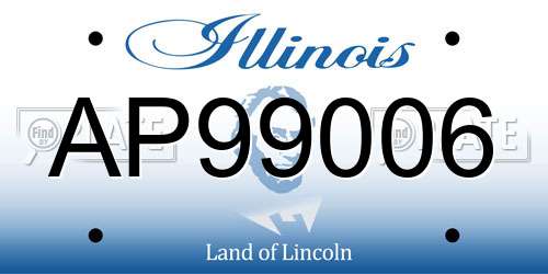 AP99006 Illinois License Plate