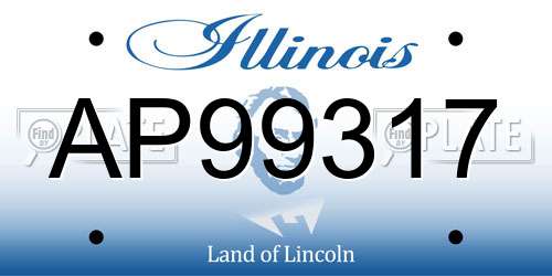 AP99317 Illinois License Plate