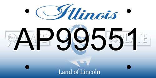 AP99551 Illinois License Plate