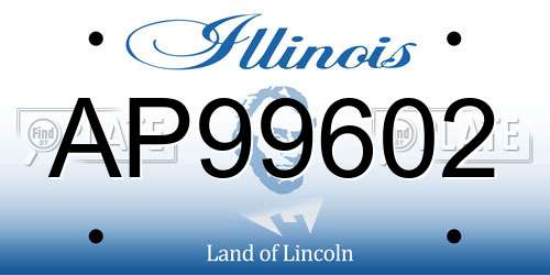 AP99602 Illinois License Plate