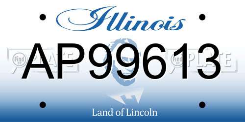 AP99613 Illinois License Plate