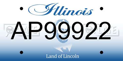 AP99922 Illinois License Plate