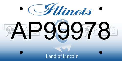 AP99978 Illinois License Plate