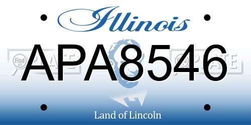 APA8546 Illinois License Plate