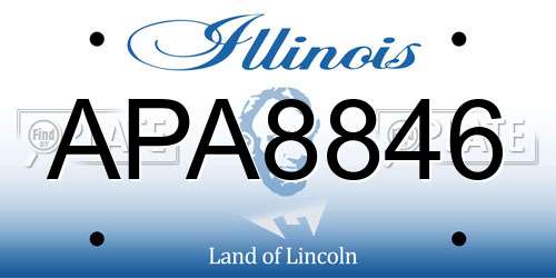 APA8846 Illinois License Plate