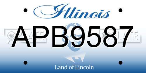 APB9587 Illinois License Plate