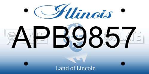 APB9857 Illinois License Plate