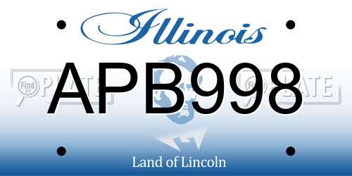APB998 Illinois License Plate