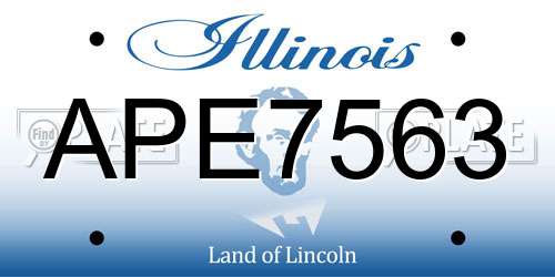 APE7563 Illinois License Plate