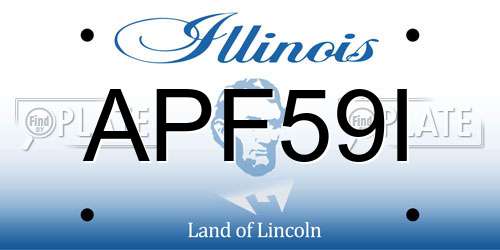 APF59I Illinois License Plate