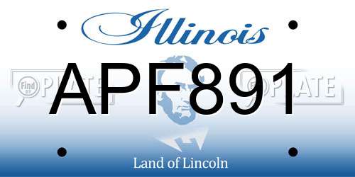 APF891 Illinois License Plate