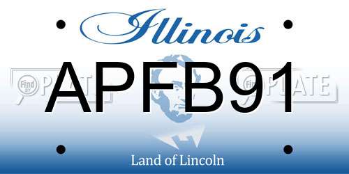 APFB91 Illinois License Plate